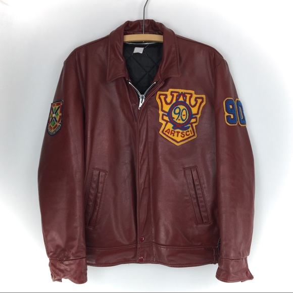 Vintage QUEEN’S UNIVERSITY 1990 Leather Jacket - Picture 2 of 16